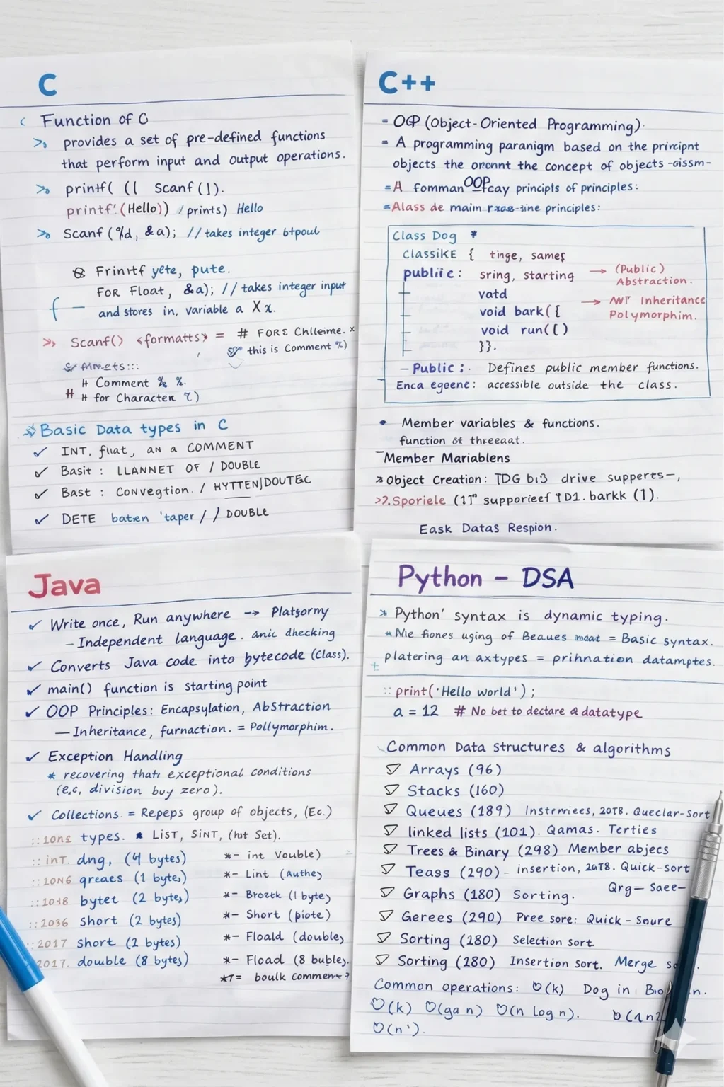 Sample page preview — DSA